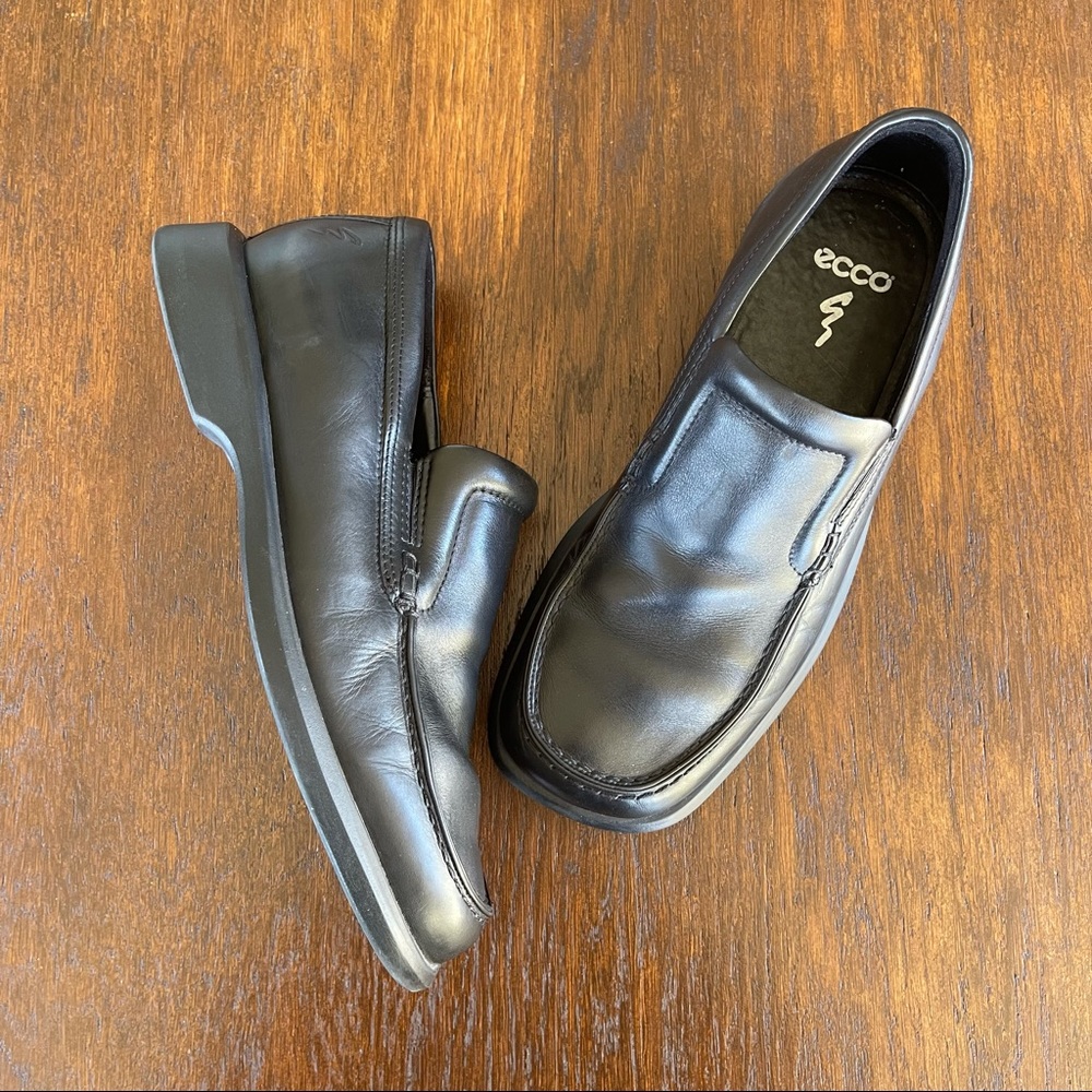 Ecco Chunky Square Toes Slip Ons Loafers Size 7